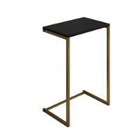 Mesa Lateral De Apoio Industrial Sofá Charmme Ferro Dourado E Tampo Preto - 2