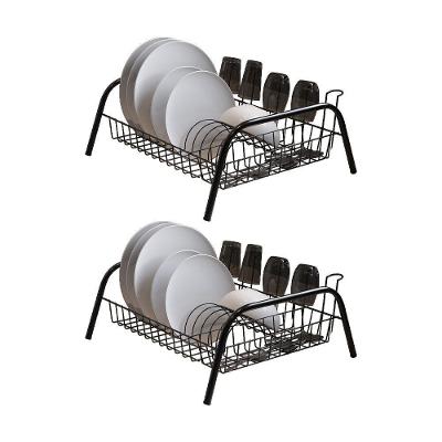 Kit 2 Escorredores De Louças Cama Isabela Com Porta Copos Preto