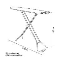 Tábua De Passar Roupas Dobrável Lyon Com Tecido Térmico E Porta Ferro Prata