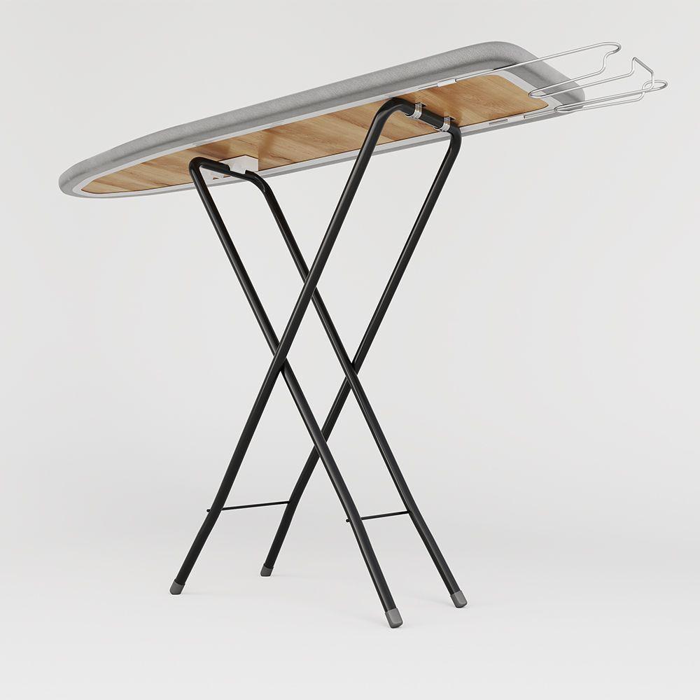 Tábua De Passar Roupas Dobrável Isabela Com Tecido Térmico E Porta Ferro Preto - 3