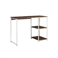 Mesa Escritório Berlim Industrial Com Prateleira Ferro Branco Tampo 110x46 Amêndoa - 2