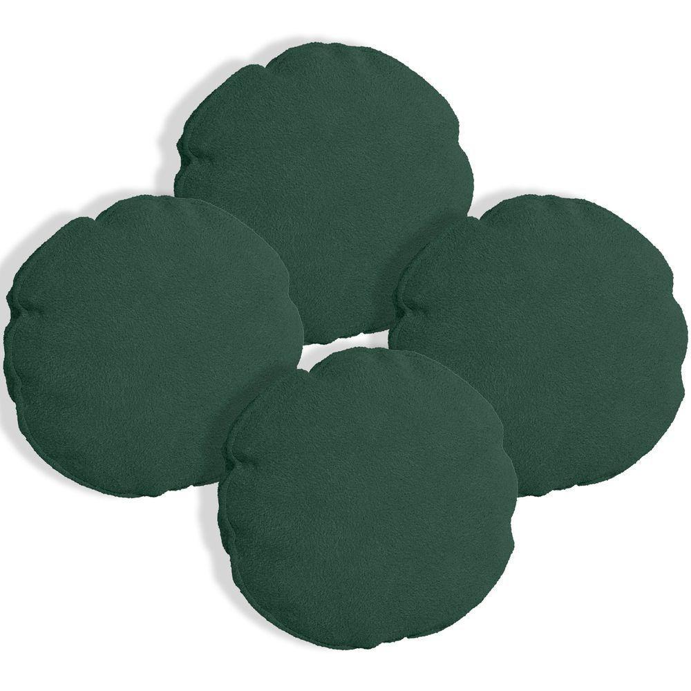 Kit 4 Capas Para Almofada Redonda Boucle 40x40cm - 7 Decor Verde Escuro - 1