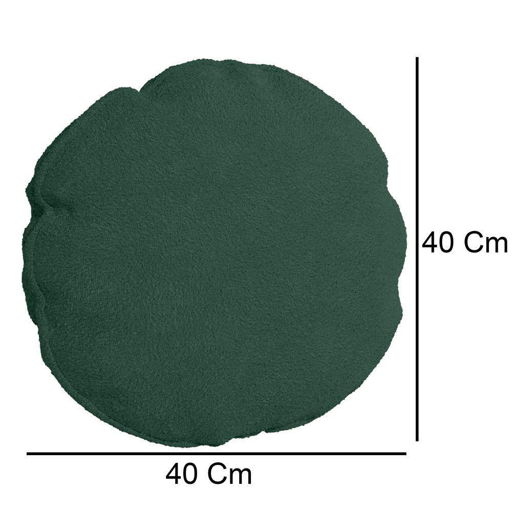Kit 4 Capas Para Almofada Redonda Boucle 40x40cm - 7 Decor Verde Escuro - 2