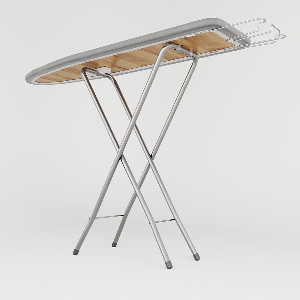 Tábua De Passar Roupas Dobrável Isabela Com Tecido Térmico E Porta Ferro Prata - 3