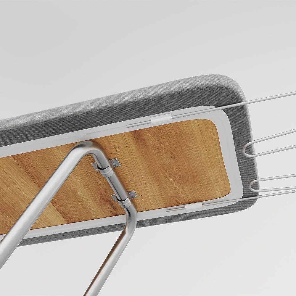 Tábua De Passar Roupas Dobrável Isabela Com Tecido Térmico E Porta Ferro Prata - 6