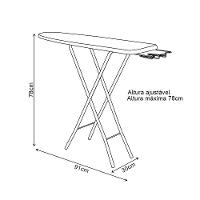 Tábua De Passar Roupas Dobrável Isabela Com Tecido Térmico E Porta Ferro Prata