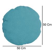 Kit 4 Capas Para Almofada Redonda Boucle 50x50cm - 7 Decor Azul Turquesa - 4