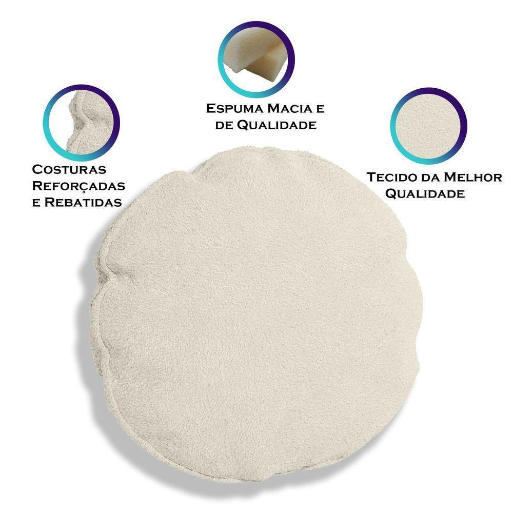 Kit 4 Capas Para Almofada Redonda Boucle 40x40cm - 7 Decor Bege - 3