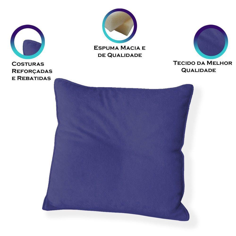 Kit 4 Capas Para Almofada Quadrada Boucle 50x50cm - 7 Decor Azul Marinho - 3