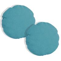 Kit 2 Capas Para Almofada Redonda Veludo 40x40cm - 7 Decor Azul Turquesa - 1