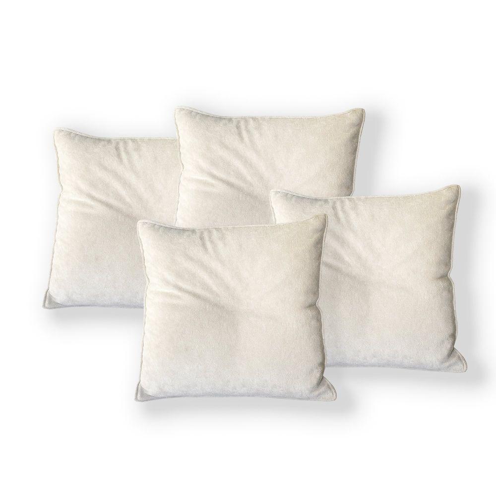 Kit 4 Capas Para Almofada Quadrada Boucle 50x50cm - 7 Decor Bege - 1