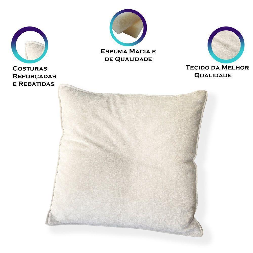 Kit 4 Capas Para Almofada Quadrada Boucle 50x50cm - 7 Decor Bege - 3