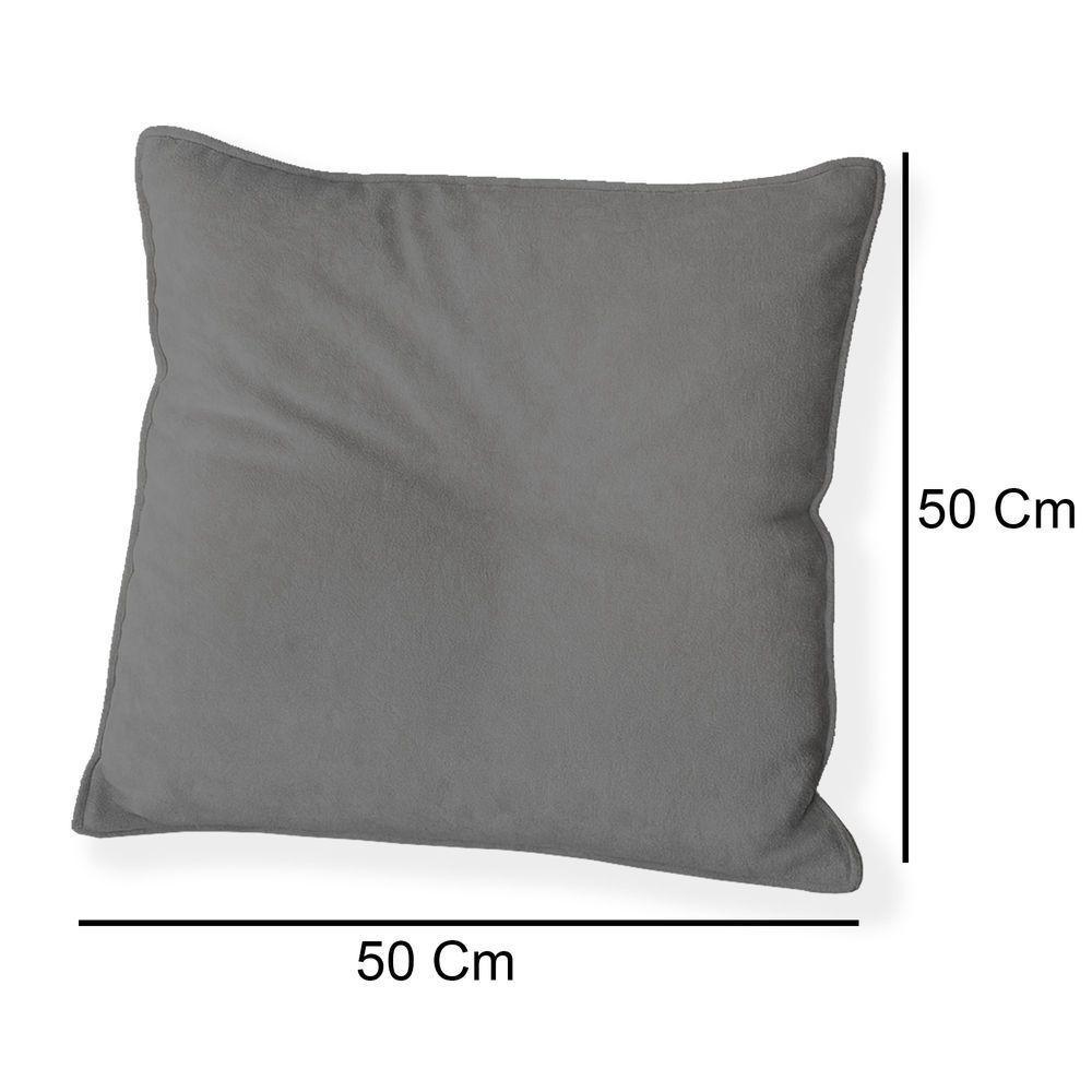 Kit 4 Capas Para Almofada Quadrada Boucle 50x50cm - 7 Decor Cinza Escuro - 4