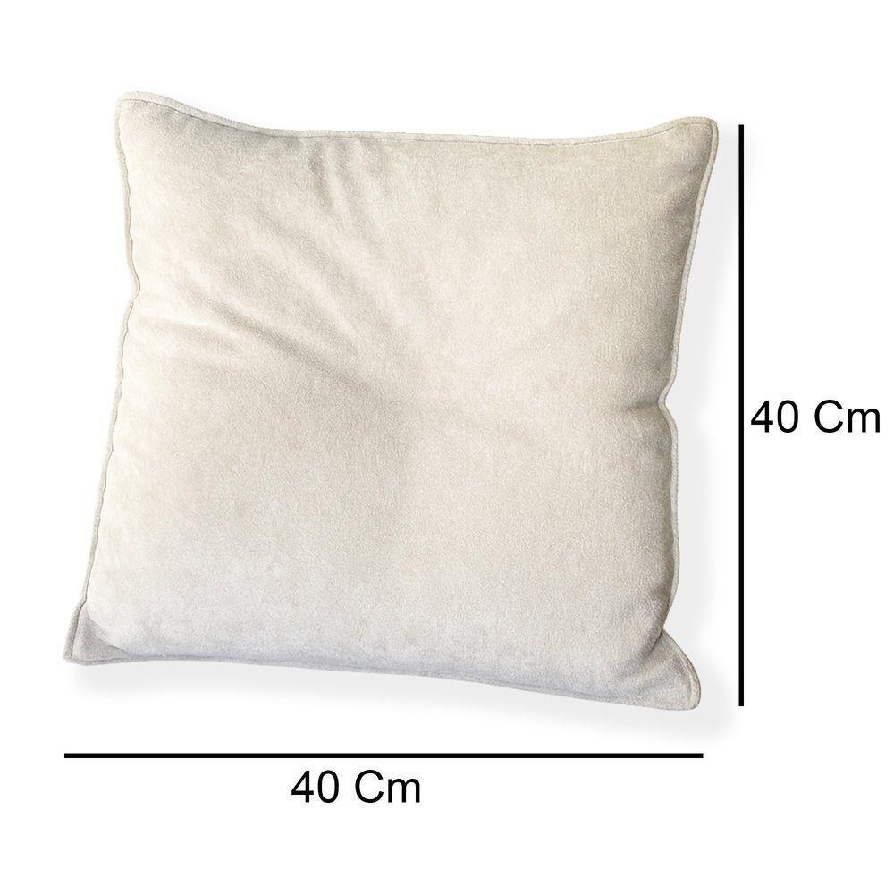 Kit 2 Capas Para Almofada Quadrada Boucle 40x40cm - 7 Decor Bege - 4