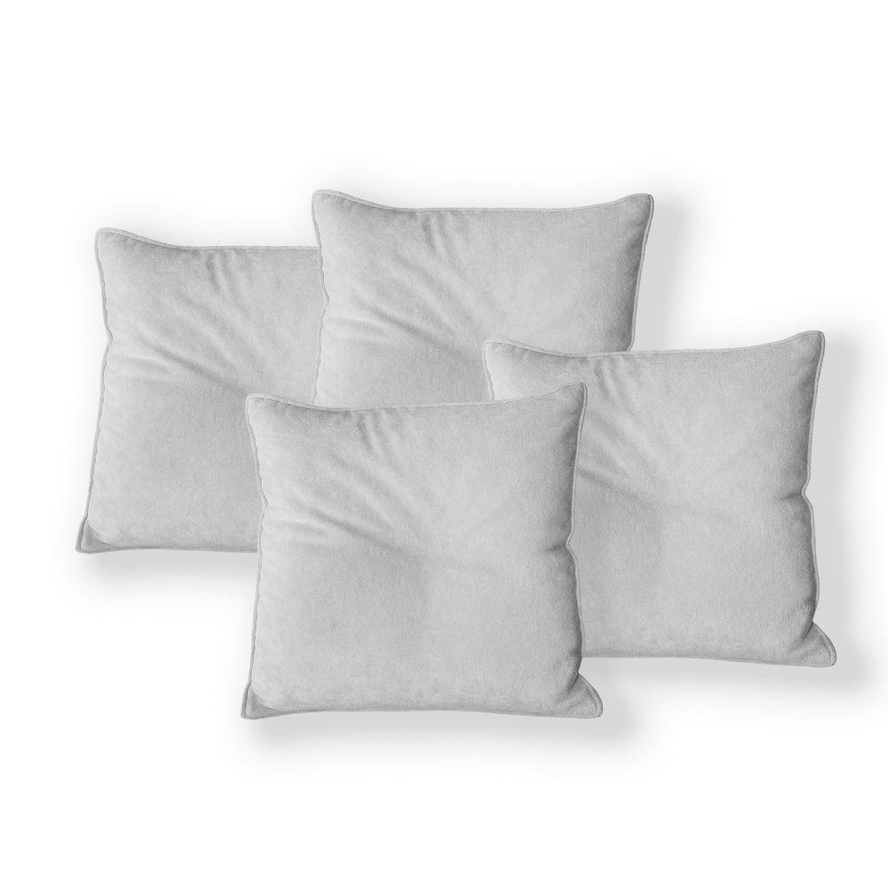 Kit 4 Capas Para Almofada Quadrada Boucle 50x50cm - 7 Decor Prata - 1