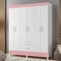 Guarda Roupa Mobi 6 Portas E 2 Gavetas Flex Branco-rosa - Móveis Albatroz Branco-rosa - 2