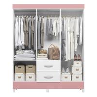 Guarda Roupa Mobi 6 Portas E 2 Gavetas Flex Branco-rosa - Móveis Albatroz Branco-rosa - 3