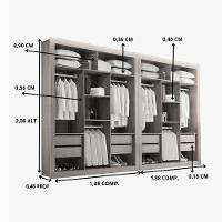 Closet Berlim Premium 8 Gavetas Convencional Rufato Branco