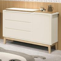 Cômoda Infantil Classic 1 Porta E 3 Gavetas Areia Fosco Com Pés Madeira Natural - Reller Móveis Areia Fosco - 3