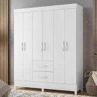 Guarda Roupa Mobi 6 Portas E 2 Gavetas Flex Branco Fosco - Móveis Albatroz Branco Fosco - 2