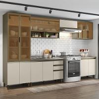 Cozinha Completa 6 Peças Connect Duna-cristal Com Cristaleira E Aéreo Vidro - Móveis Henn Duna-cristal - 2