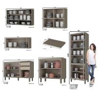 Cozinha Completa 6 Peças Connect Duna-cristal Com Cristaleira E Aéreo Vidro - Móveis Henn Duna-cristal - 4