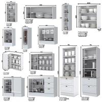 Cozinha Completa De Canto Americana 14 Peças Branco Com Cristaleira - Móveis Henn Branco