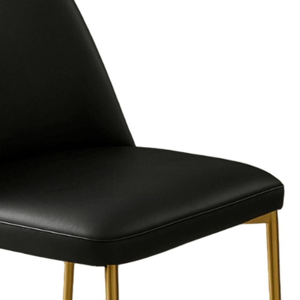 Conjunto 2 Cadeiras Londres Couro Preto Metal Dourado - 5
