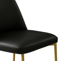 Conjunto 2 Cadeiras Londres Couro Preto Metal Dourado - 5