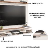 Painel Para Tv 60 Pol 2 Portas 160 Cm Levi Off White Freijo Dj Moveis Off White Freijo - 5