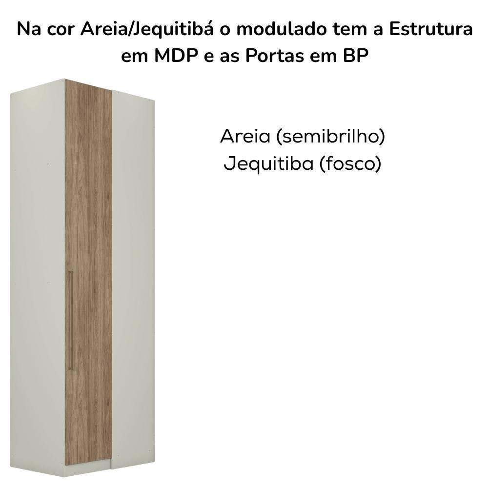 Canto Reto Modulado 1 Porta 241x80 Cm Seletto Areia Jequitiba Henn Areia Jequitiba - 7