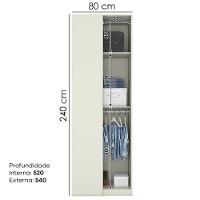 Canto Reto Modulado 1 Porta 241x80 Cm Seletto Areia Jequitiba Henn Areia Jequitiba - 3