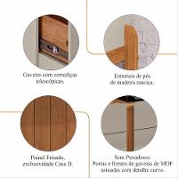 Aparador Cantinho Do Café Lizz 2 Portas E 2 Gavetas Off White-cedro - Casa D Off White-cedro