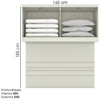 Ponte Casal Modulado 4 Portas 185x165 Cm Seletto Areia Henn Areia - 3