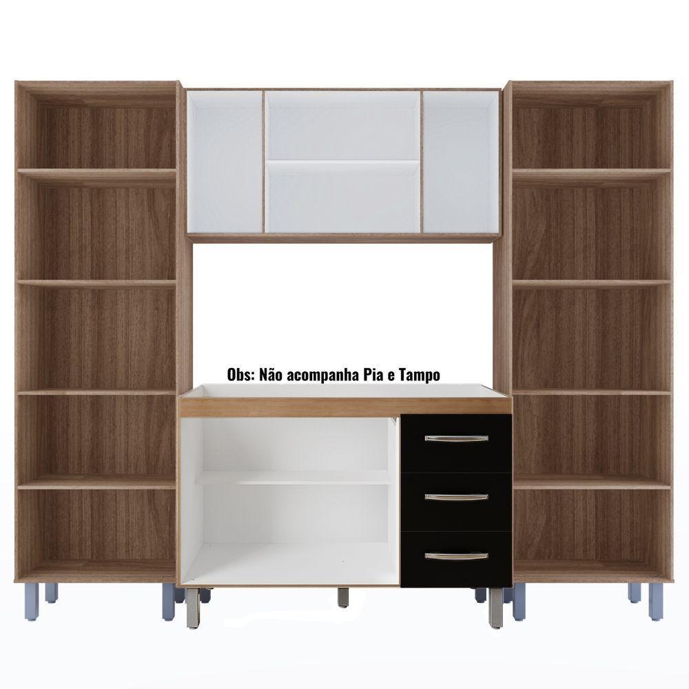 Cozinha Modulada Completa 4 Peças Mara Savana Preto Moblis - 4