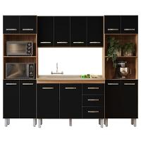 Cozinha Modulada Completa 4 Peças Mara Savana Preto Moblis - 1