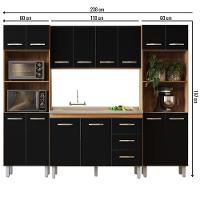 Cozinha Modulada Completa 4 Peças Mara Savana Preto Moblis - 2