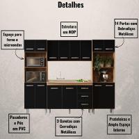 Cozinha Modulada Completa 4 Peças Mara Savana Preto Moblis - 3