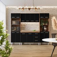Cozinha Modulada Completa 4 Peças Mara Savana Preto Moblis - 6