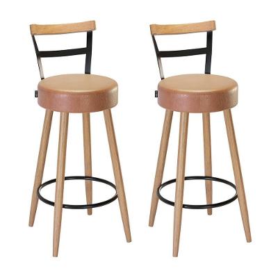 Kit 2 Banquetas Moscou 98cm Couríssimo Amarula - Salaone Amarula