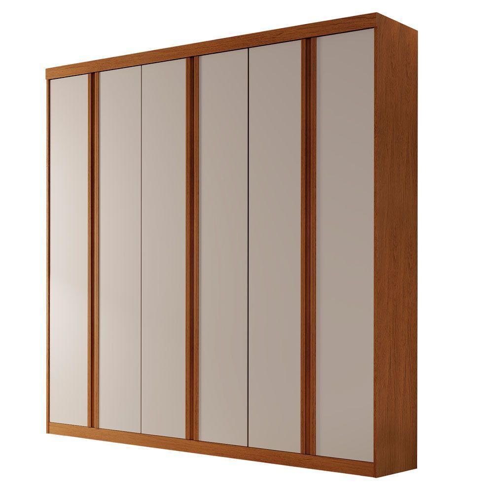 Guarda Roupa Casal Boston 6 Portas 4 Gavetas Moderna Imbuia/off White - 2