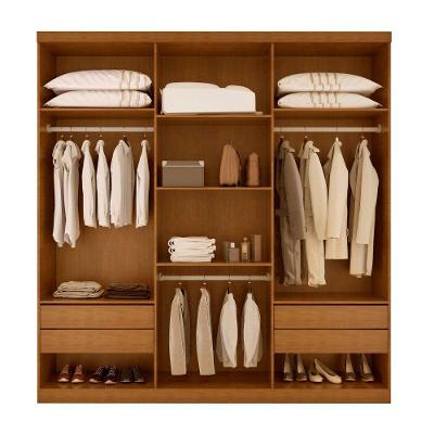 Guarda Roupa Casal Boston 6 Portas de Bater 4 Gavetas Imbuia-off White MDF