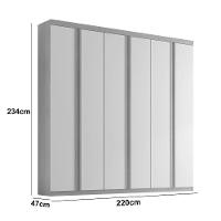 Guarda Roupa Casal Boston 6 Portas 4 Gavetas Moderna Imbuia/off White