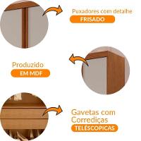 Guarda Roupa Casal Boston 6 Portas 4 Gavetas Moderna Imbuia/off White - 6