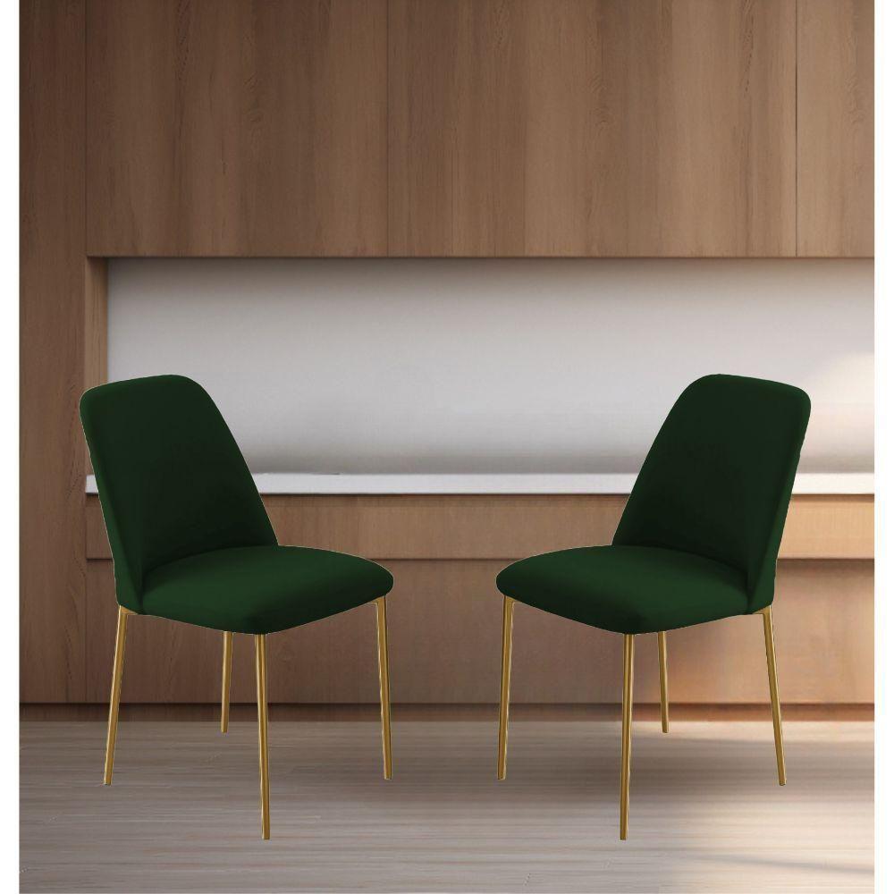 Conjunto 2 Cadeiras Londres Veludo Verde Escuro Metal Dourado - 5