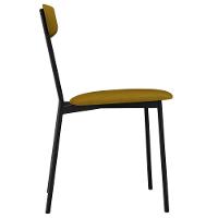 Kit 03 Cadeiras Estofada Para Sala De Jantar Liora Preto C01 Linho Mostarda - Lyam Decor - 8