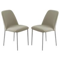 Conjunto 2 Cadeiras Londres Linho Off White Metal Champanhe - 1