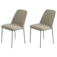 Conjunto 2 Cadeiras Londres Linho Off White Metal Champanhe - 6