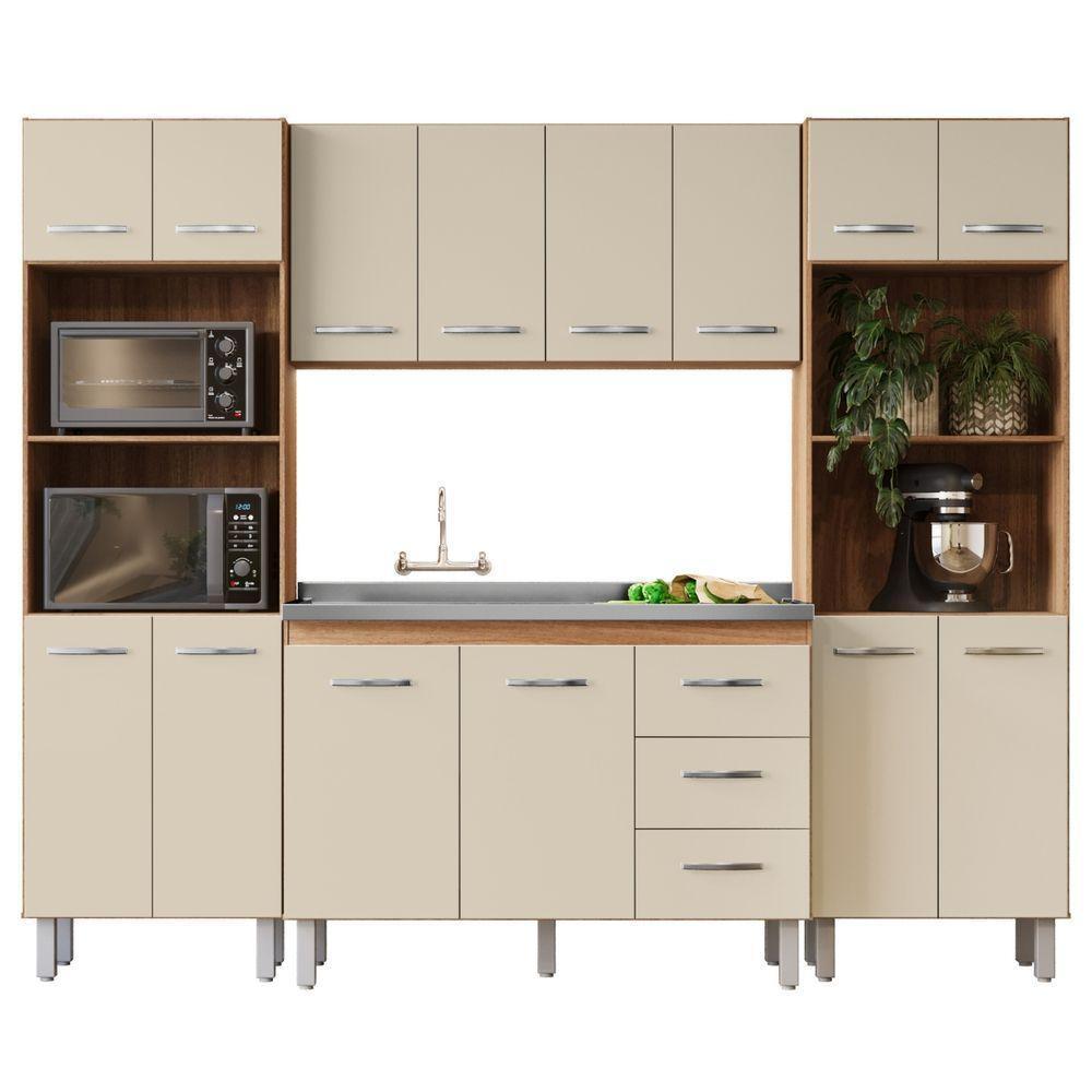 Cozinha Modulada Completa 4 Peças Mara Savana Off White Moblis - 1