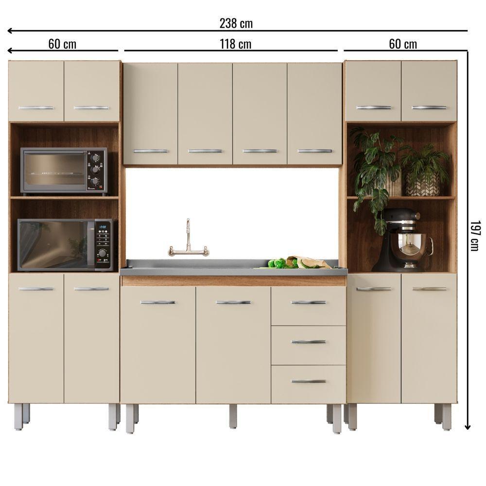 Cozinha Modulada Completa 4 Peças Mara Savana Off White Moblis - 2